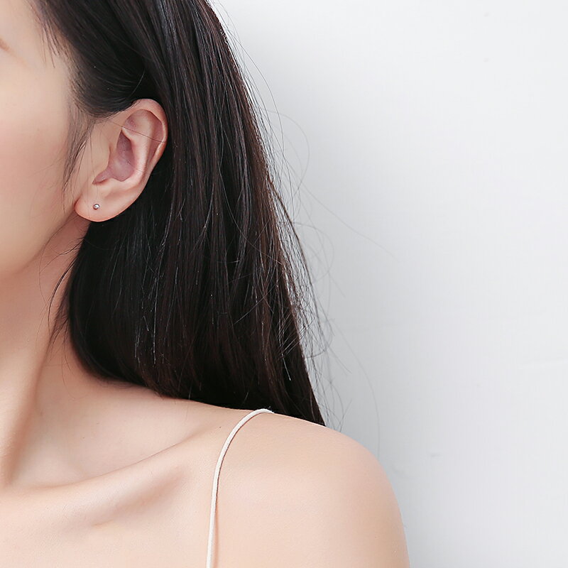 925純銀養耳耳針新款潮耳骨小耳釘女網紅迷你耳環男簡約耳棒