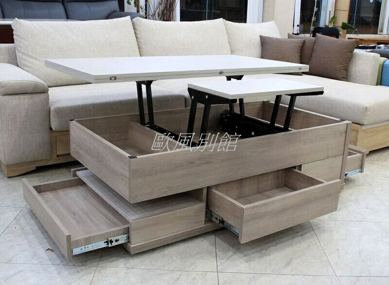 【歐風別館】柏林多功能升降茶几【可當餐桌~變形金剛~氣壓棒緩降~基隆至台中免運費】 3