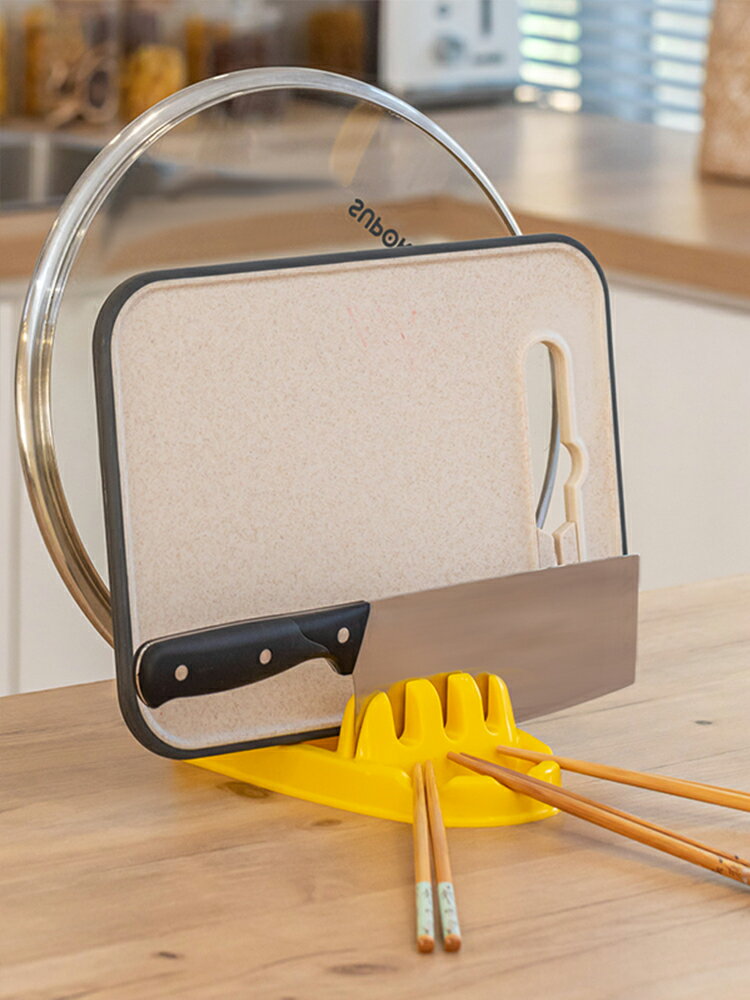 鍋蓋架坐式放菜板砧板案板菜刀筷鍋鏟收納神器廚房臺面瀝水置物架