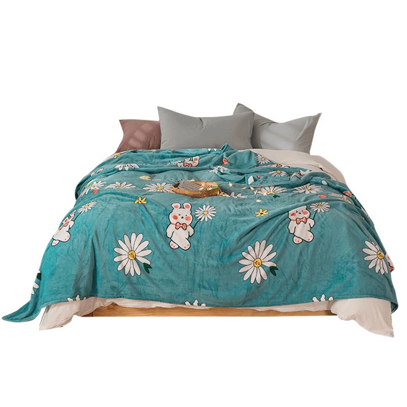 鋪床珊瑚法蘭絨毯單人毛毯子空調毛巾被子春秋薄款蓋毯冬季床上用