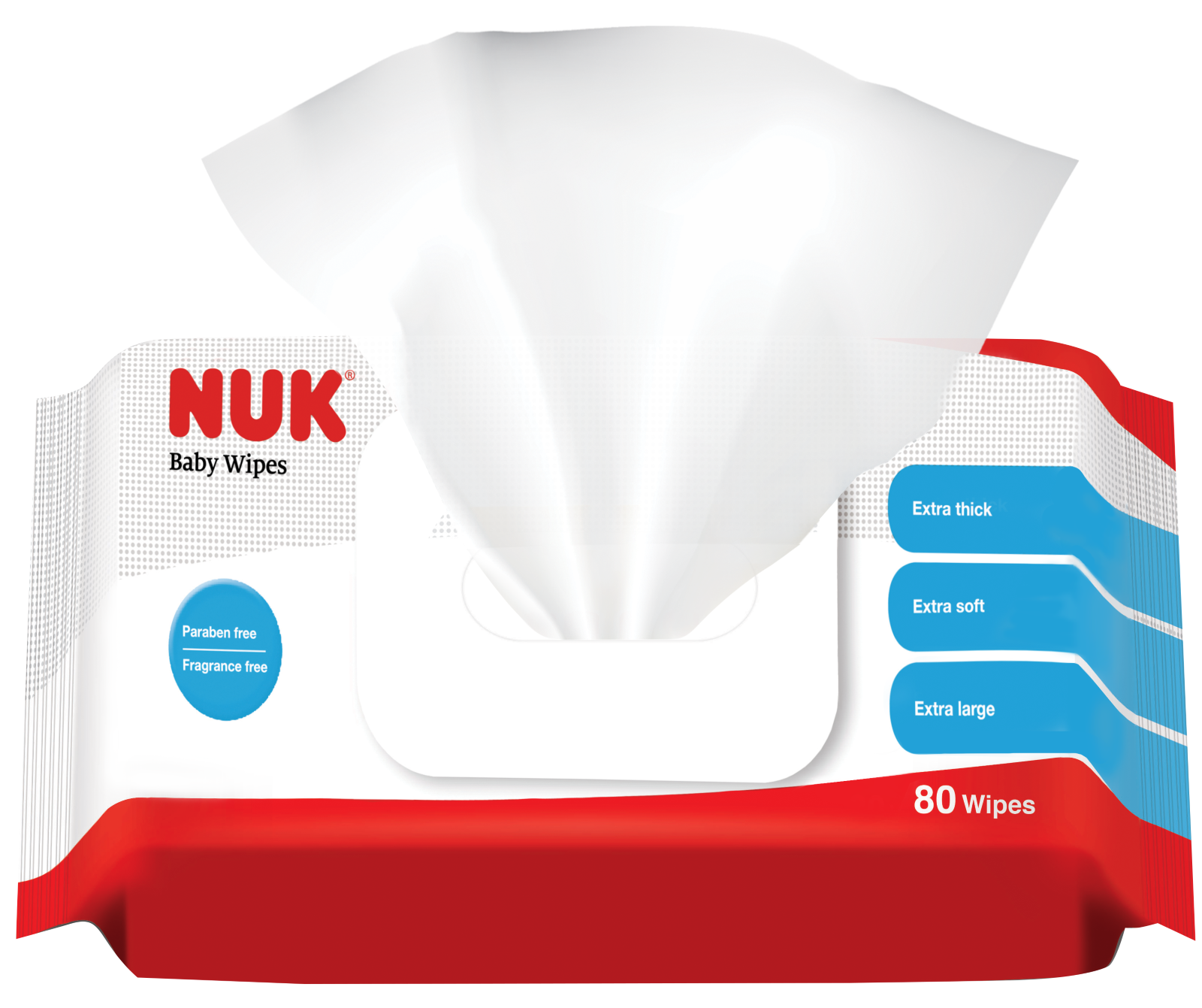 【箱購，免運費】最新NUK 加厚加大型 柔濕巾-含蓋(80抽x20包/箱) 1