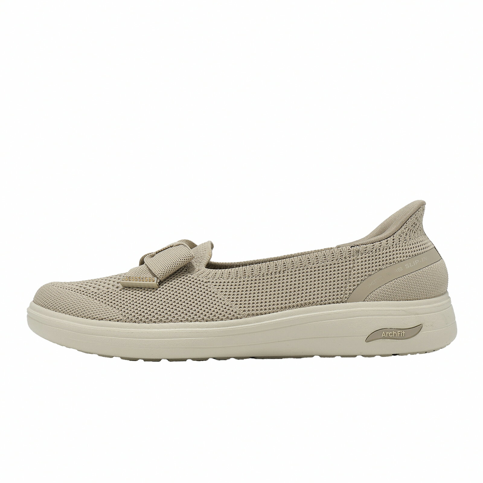 Skechers 休閒鞋 Arch Fit Inspire Slip-Ins 女鞋 米 蝴蝶結 138606TPE
