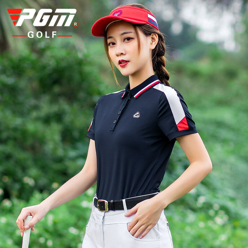 2022夏季新品 PGM新品高爾夫女裝 夏季女士拼接短袖 golf運動 透氣衣服YF273