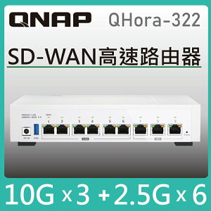 【新品上市】QNAP威聯通 QHora-322 3埠 10GbE SD-WAN 高速路由器 6埠2.5GbE網路 交換器
