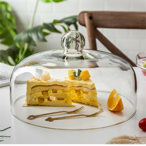 蛋糕罩 透明玻璃蓋 蛋糕點心保鮮玻璃罩 無鉛食品級玻璃罩玻璃蓋子 【CM9067】
