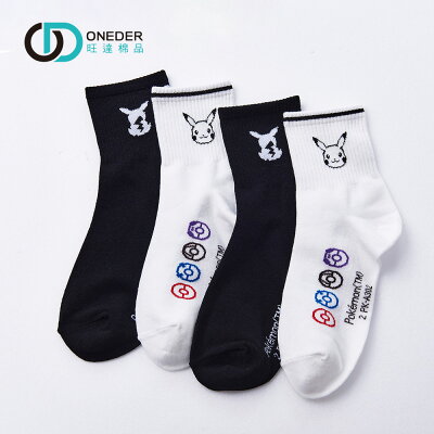 精靈寶可夢 皮卡丘中筒襪 Pokémon長襪 女長襪 韓系中統襪 【ONEDER旺達】PK-A301