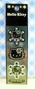 【震撼精品百貨】Hello Kitty 凱蒂貓 KITTY貼紙-閃光貼紙(長條)-黑雪花(大) 震撼日式精品百貨