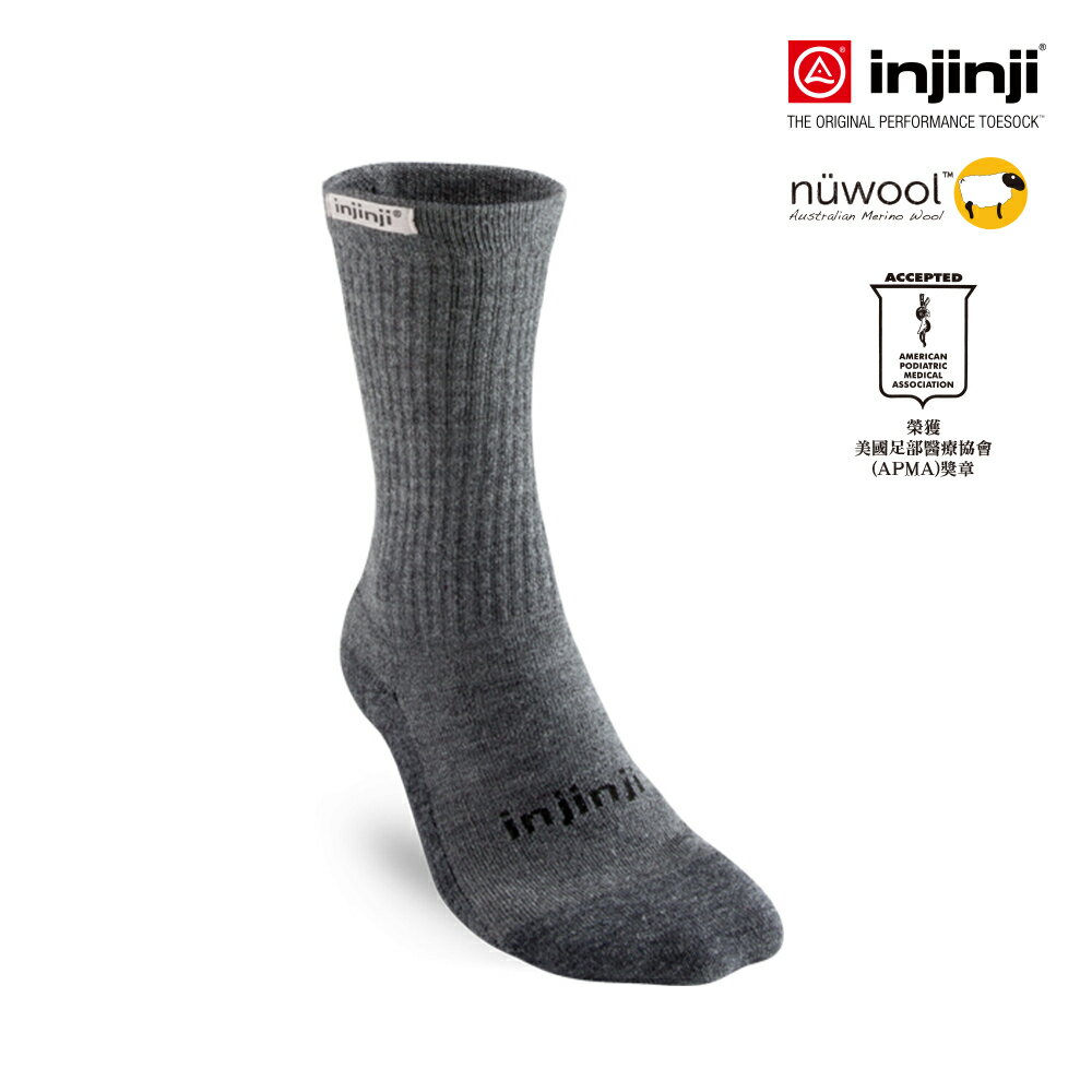 INJINJI HIKER 男款 羊毛中筒健行襪 外襪 羊毛抗菌襪 登山 路跑 馬拉松襪 襪子 跑襪 中筒襪 6294