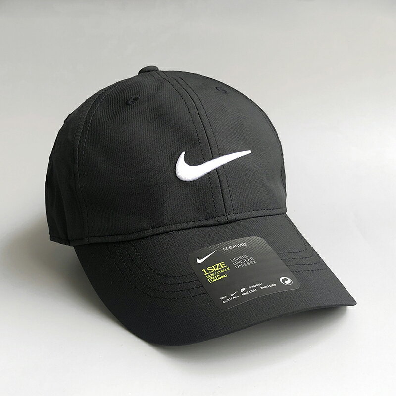 美國百分百【全新真品】Nike 高爾夫球帽耐吉帽子遮陽帽棒球帽運動輕量魔鬼沾配件男帽黑色/白色G872