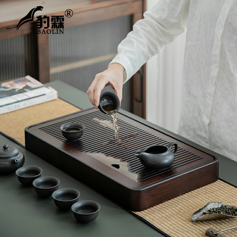 耐用復古風重竹茶盤家用簡約現代功夫茶具盤托盤網紅茶具泡茶工具