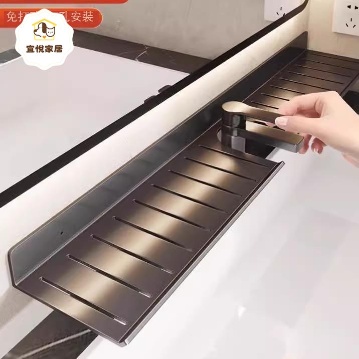 置物架免打孔架子鏡前壁掛式洗手收納洗漱臺水龍頭衛生間廁所浴室 y7041