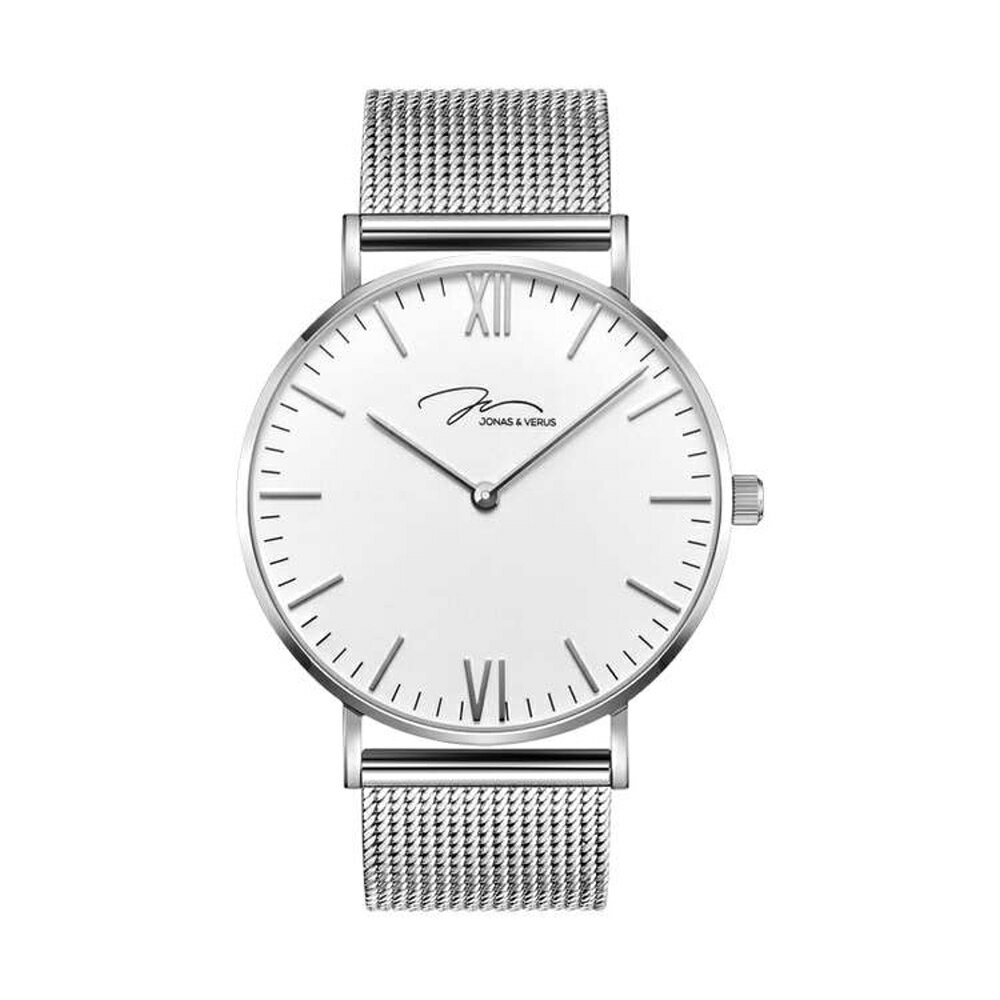 送禮首選★J&V 極簡系列銀色米蘭帶腕款40mm(Y01646-Q3.WWWBW) 附防塵袋+提袋【全館滿額折價★APP下單點數4倍送】線上購買享_實體門市同步服務