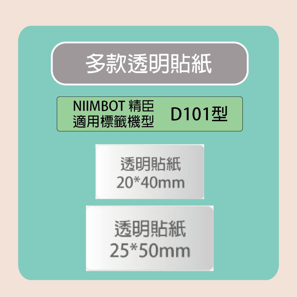 NIIMBOT 精臣 標籤機 列印機 D101 專用 透明 貼紙 / 捲