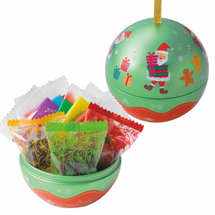 日本北海道Royce巧克力片禮盒組聖誕樹吊燈圓形吊飾旋轉木馬鐵盒收納盒糖果罐2020聖誕節限定-現貨 1