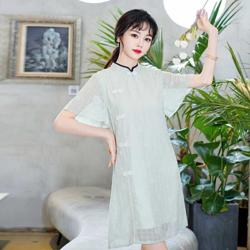 夏季新品中國風復古改良少女年輕款旗袍飄逸超仙淑女連衣裙子