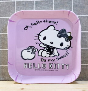 【震撼精品百貨】凱蒂貓_Hello Kitty~日本SANRIO三麗鷗 KITTY 美耐皿盤子/塑膠盤-方形紫*16912
