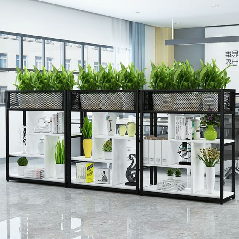 【最低價】【公司貨】辦公室鐵藝屏風隔斷置物架落地餐廳柵欄卡座裝飾綠植矮隔斷花架 6