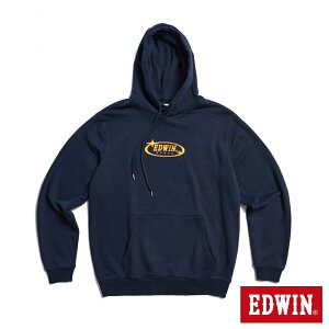 EDWIN 東京散策系列 EDWIN之星連帽長袖T恤-男女款 丈青色