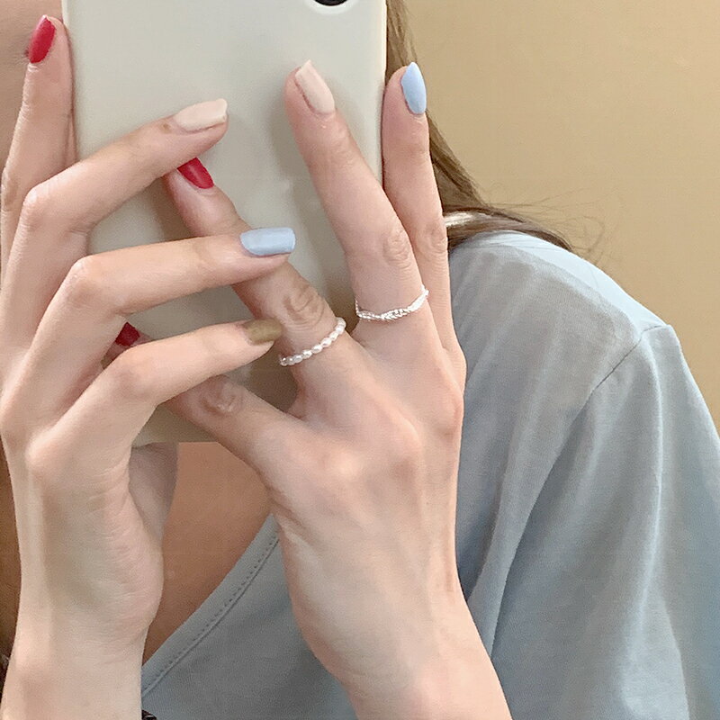 珍珠戒指小米粒珠女時尚個性ins潮小眾設計簡約輕奢冷淡風高級感