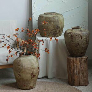 【復古禪意花瓶系列-多款可選-1款/組】新中式陶瓷花瓶模擬花套裝家居擺件高端裝飾-90501