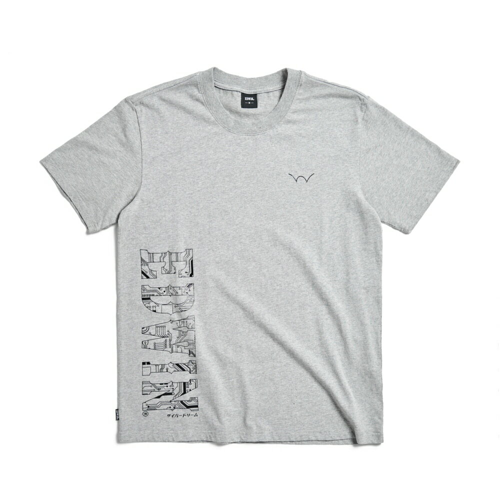 EDWIN  寬版 變色機器人短袖T恤-男款 麻灰色 #滿2件享折扣