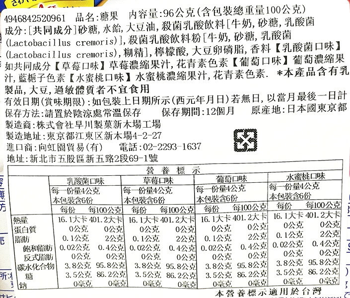 (特價)【江戶物語】朝日 ASAHI CALPIS 可爾必思水果糖 96g 綜合水果糖 乳酸糖果 期間限定 喜糖 日本進口 6