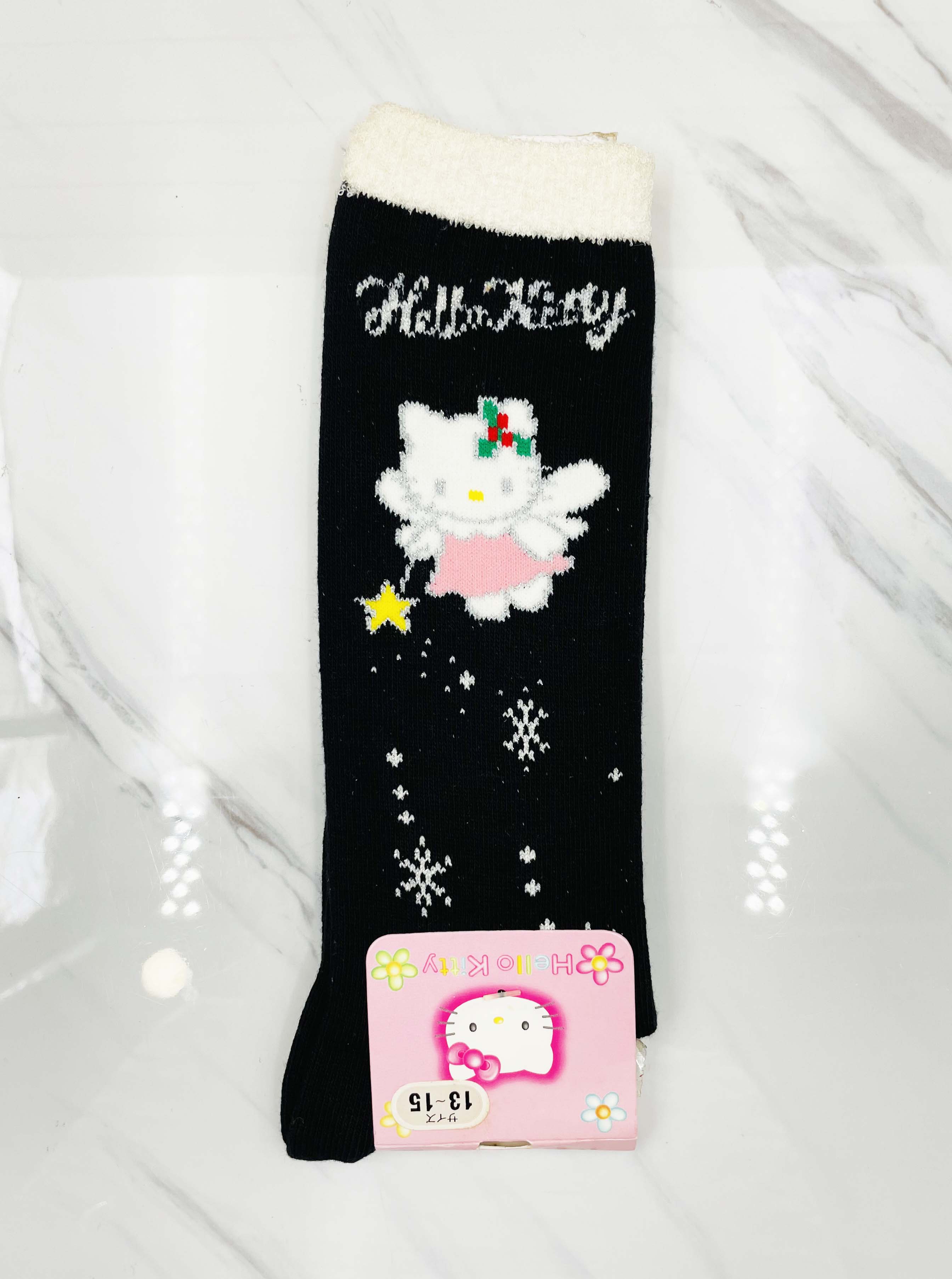 【震撼精品百貨】Hello Kitty 凱蒂貓~日本sanrio三麗鷗 KITTY兒童長筒襪-黑星星*36975