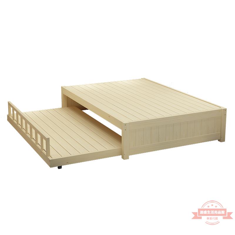 拖床全實木松木單人床雙人床架現代簡約1.2榻榻米床1.8米無床頭