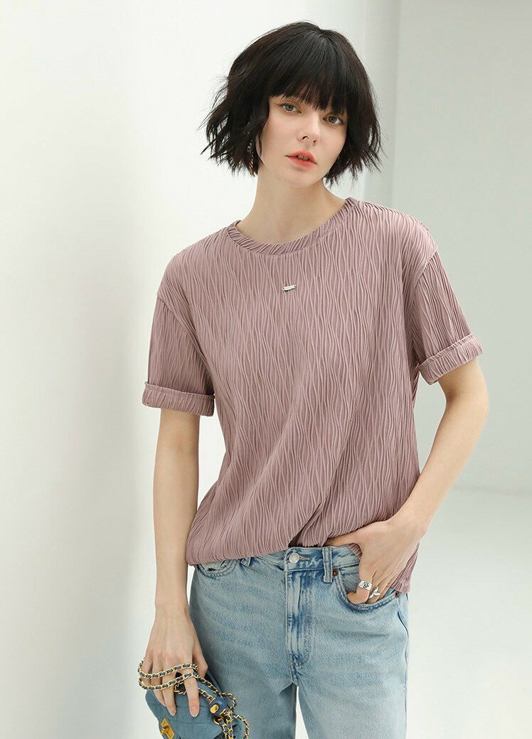 波浪紋上衣-3色    【B393172】