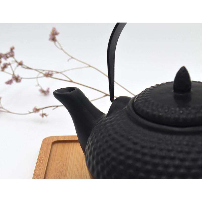 日式陶器茶壺，帶濾茶器和咖啡過濾器，環保，容量750ml，鐵質手柄 1