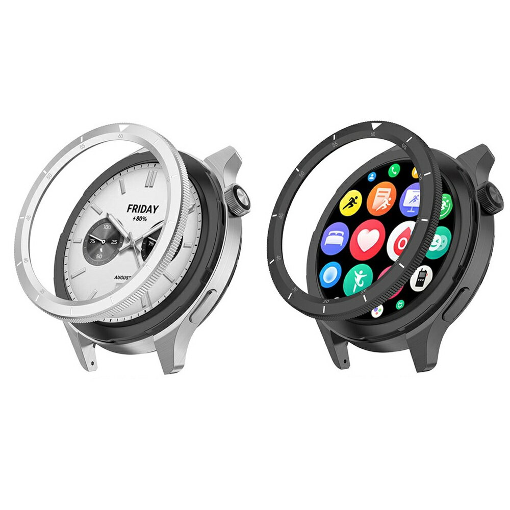 【玻璃保護貼+金屬錶圈】適用 Xiaomi 小米 Watch S3 S4 通用 不鏽鋼 錶圈