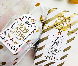 心動小羊^^聖誕節蠟燭茶葉巧克力禮盒餅乾香檳禮物吊牌 烘焙包裝禮品盒裝飾吊卡 禮物盒留言賀卡片