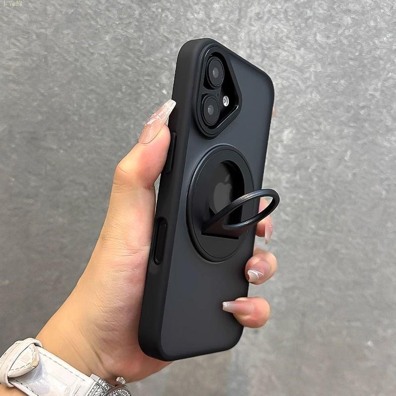 適用蘋果16手機殼旋轉指環磁吸支架iPhone16promax高階感15膚感14