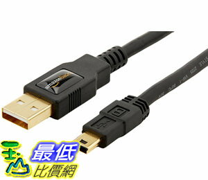 [106美國直購] 電纜線 AmazonBasics USB 2.0 Cable A-Male to Mini-B - 6 Feet (1.8 Meters)