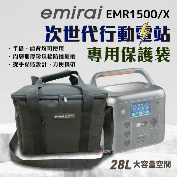 【日本e+MIRAI】次世代行動電站 EMR1500/X 專用便攜式電源收納袋 包護袋 電源收納包 悠遊戶外