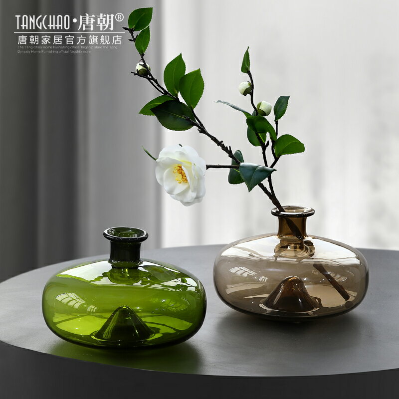 創意簡約透明玻璃花瓶擺件客廳餐桌電視櫃插花水培花器裝飾品擺設