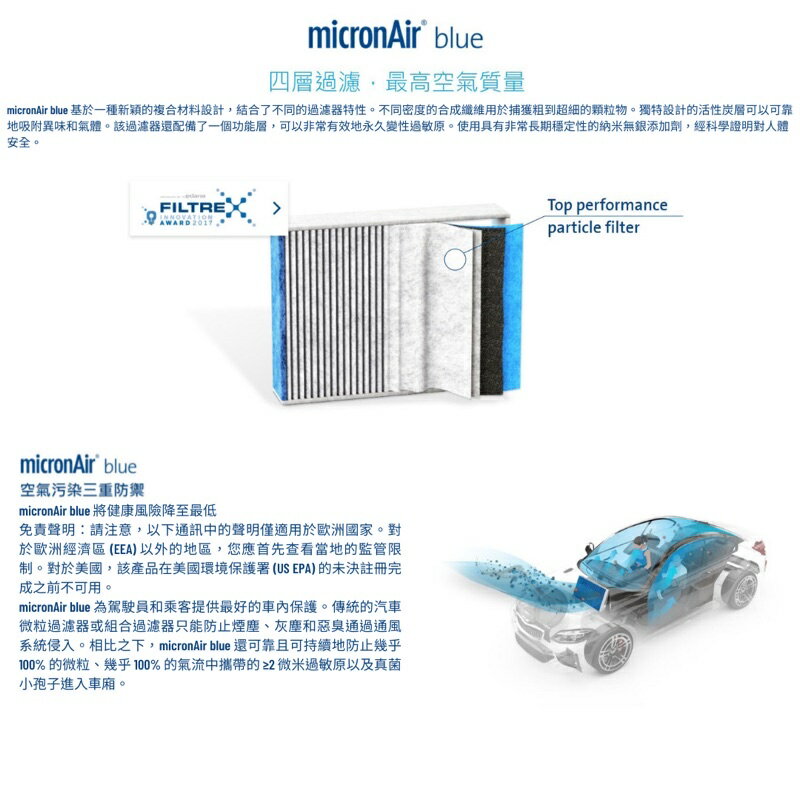 TOYOTA 豐田 專業級 冷氣濾網 carry corolla rav4 3M micronAir blue【玖肆靚】 玖肆靚汽機車油料