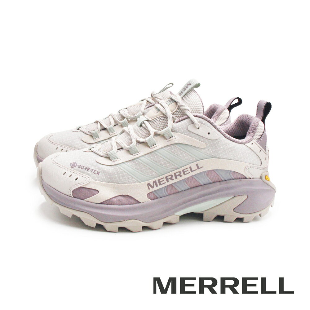 MERRELL(女)MOAB SPEED 2 GORE-TEX抗撕裂防水登山止滑健行鞋 女鞋-米白紫色