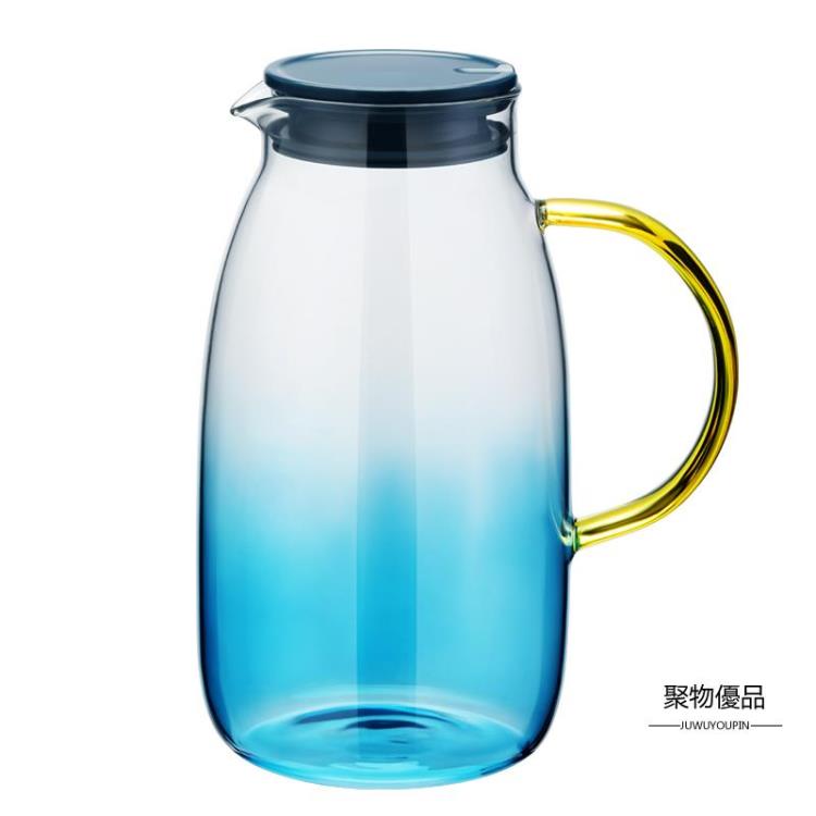 冷水壺耐高溫玻璃茶壺大容量涼白開水杯耐熱涼水壺家用【聚物優品】