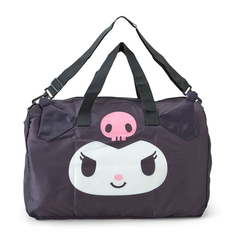 asdfkitty*庫洛米 大臉版 行李箱拉桿手提袋 斜揹包 波士頓包 可收納購物袋-正版商品