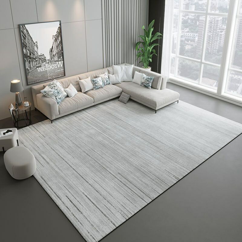 客廳地毯臥室灰色北歐 現代簡約沙發茶几毯 輕奢床邊高級家用地墊