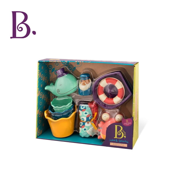 【美國B.Toys感統玩具】美國【B.Toys】嘩!水花轟炸趴【紫貝殼】