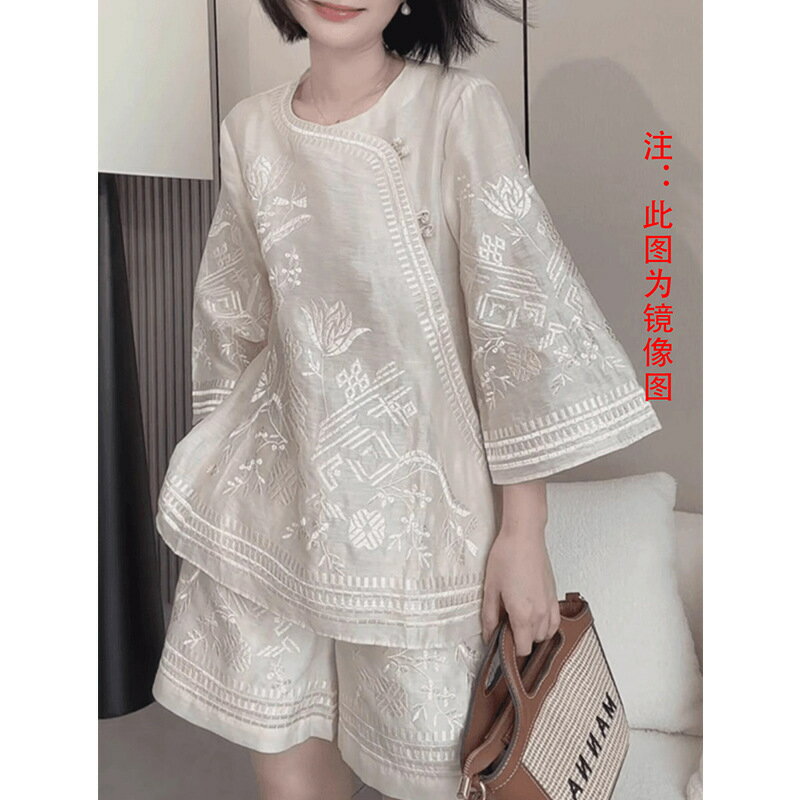 新中式襯衫紙樣 國風短褲版型 AS517女裝樣板 斜襟設計 DIY服飾製作 服裝設計參考