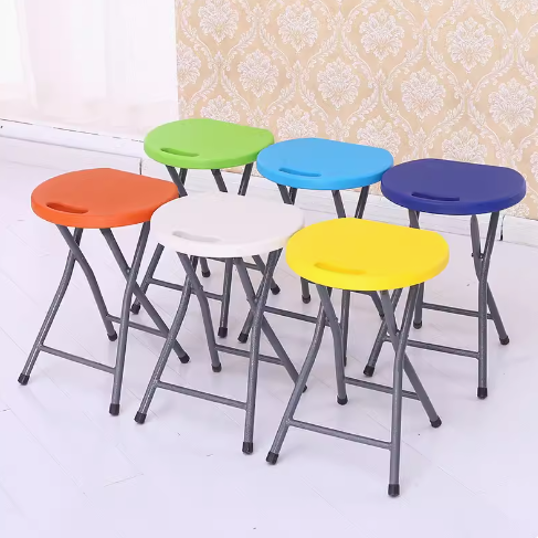 24小時庫存清出 塑料摺疊凳子便攜家用餐桌成人高圓凳簡約現代創意時尚凳摺疊椅子