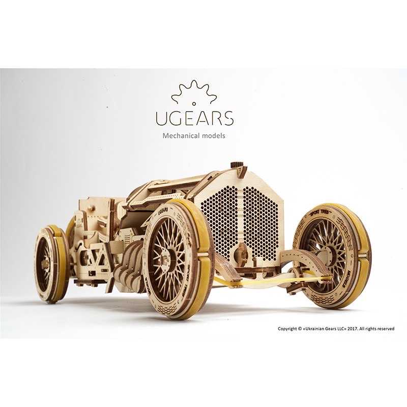 強強滾-UGEARS - 格蘭坡治賽車 (送砂紙) 烏克蘭正品 木製自走模型 益智玩具 3