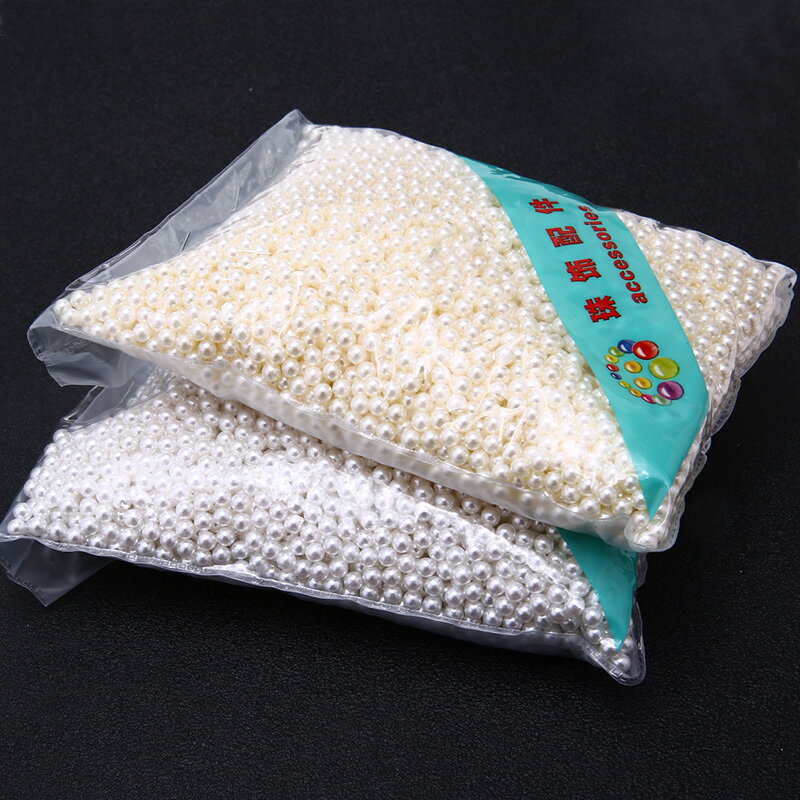無孔正圓白米色仿珍珠小散珠 diy手工滴膠填充物配件材料裝飾輔料