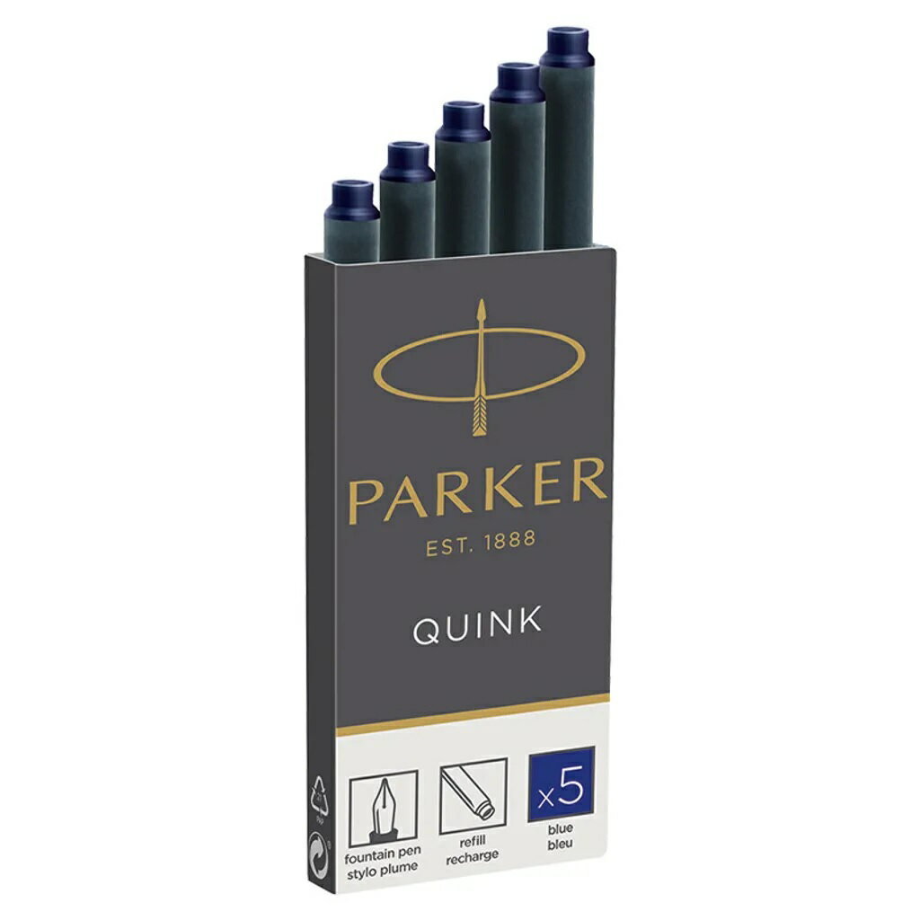 PARKER 派克 鋼筆 卡水 兩卡盒10入裝 藍 黑 藍黑色 法國製造 卡式墨水管 1