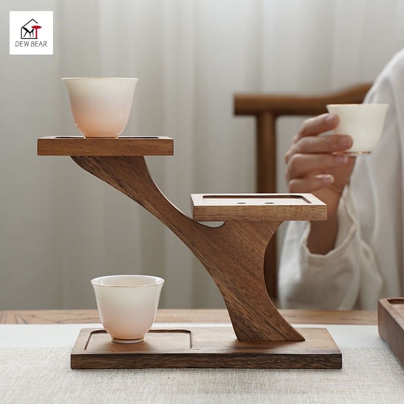 工廠現貨 免運 桌面擺件 木質桌面茶道配件 收納茶杯客 廳廚房茶桌 整理雜物置物架 杯架 層架特惠/開立發票Z1107