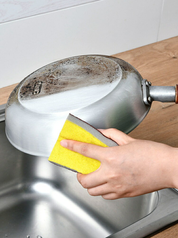 海綿擦金剛砂擦鍋底神器雙面洗碗魔力海綿擦百潔布家用去污清潔刷