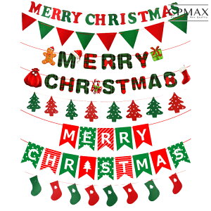 CPMAX 聖誕字母拉旗 聖誕節派對拉旗 聖誕老人 聖誕節裝飾品 無紡布 馴鹿 雪人 裝飾 耶誕節 聖誕佈置 1628H